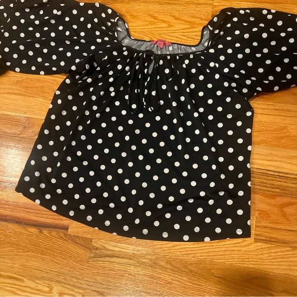 Vintage Betsy Johnson Polka Dot top size M - Picture 2 of 8